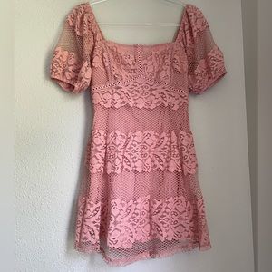 Free People Pink Lace Dress size xsmall